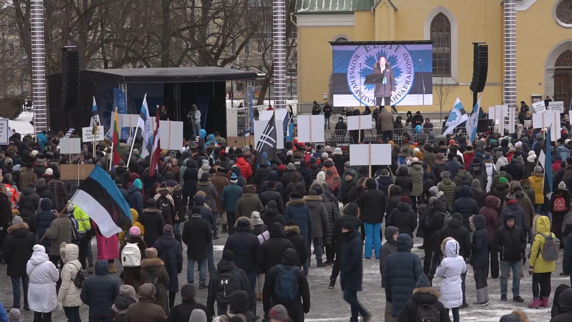 В Таллинне прошел митинг с требованием снизить цены на электроэнергию